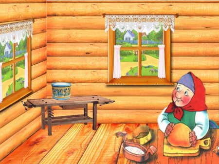 Бревенчатая деревенская изба изнутри