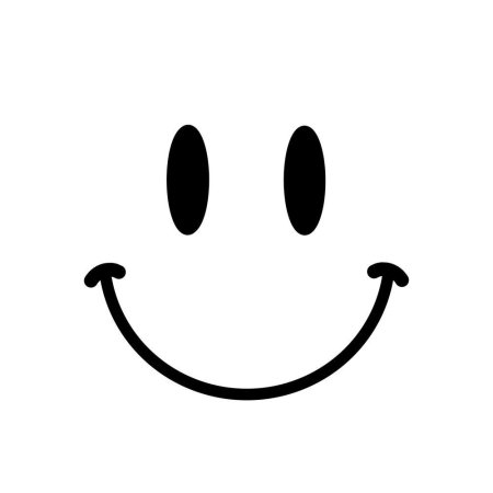 Смайлик улыбка черно белый