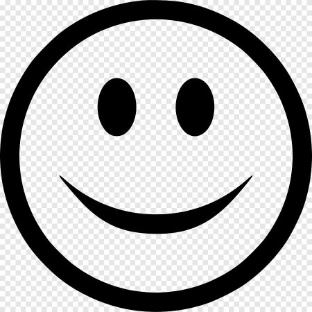 Смайлик улыбка черно белый