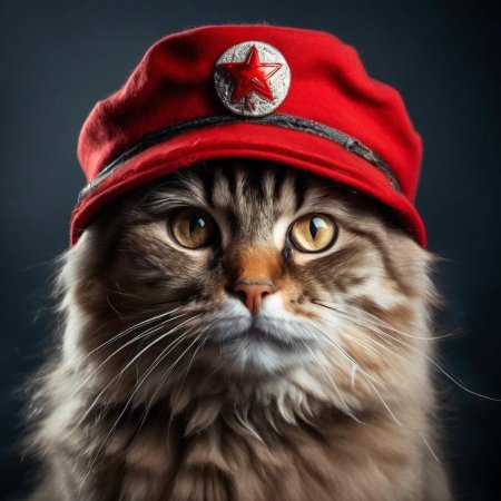 Кот в шапке ссср
