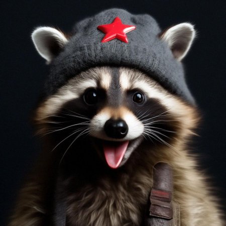 Енот в шапке