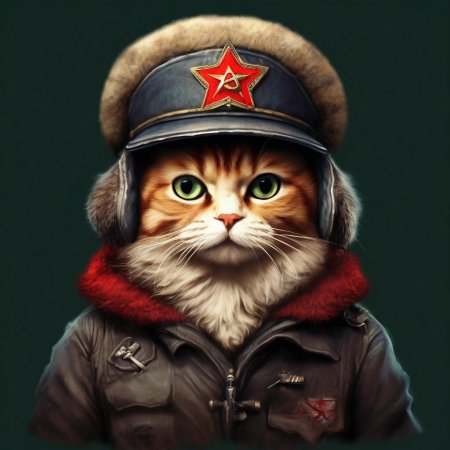 Кот в шапке ушанке ссср