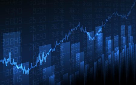 Диаграмма на синем фоне