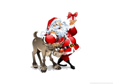 Дед Мороз с оленями