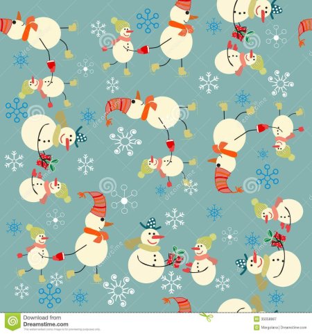 Бумага для скрапбукинга Снеговик