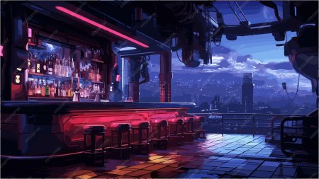 Кафе в стиле киберпанк