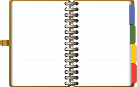 Блокнот на белом фоне