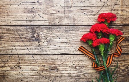 Гвоздики георгиевская лента