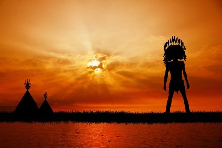 Силуэт индейца