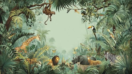 Рамка в стиле джунглей