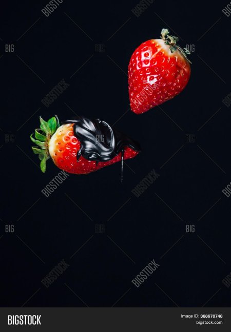 Клубника в шоколаде на черном фоне