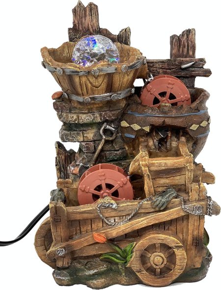 Настольный фонтан домик с мельницей
