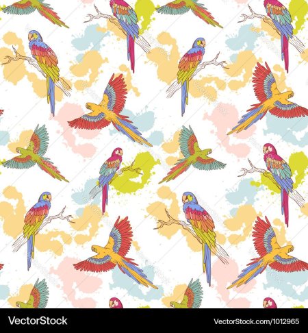 Фон с попугаями волнистыми