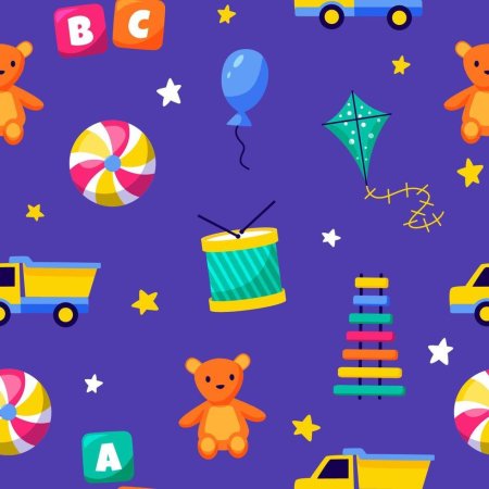 Детский фон игрушки паттерн