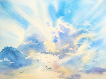 Облака акварель
