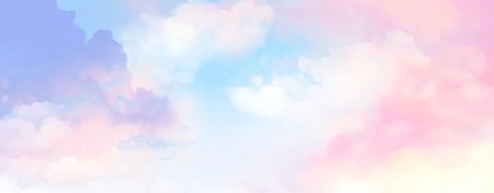 Розово голубое небо акварель