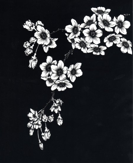Мелкие цветочки на черном фоне