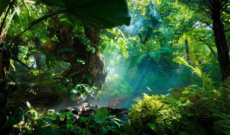 A tropical rainforest