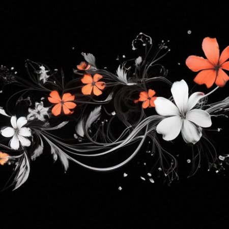 Красивые цветы на черном фоне
