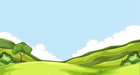 Луг и горы вектор