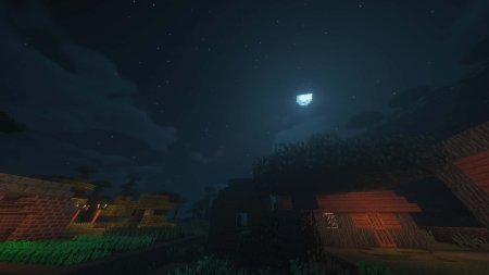 Майнкрафт деревня ночью