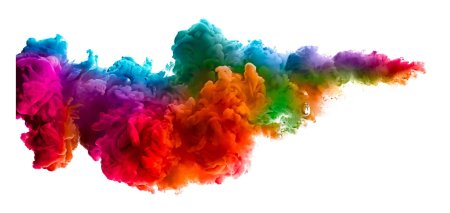 Цветной дым на прозрачном фоне