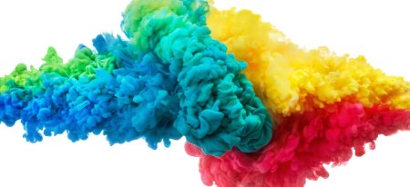 Цветной дым на белом фоне