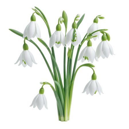 Подснежники на прозрачном фоне