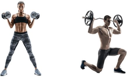 Мужчина с гантелей