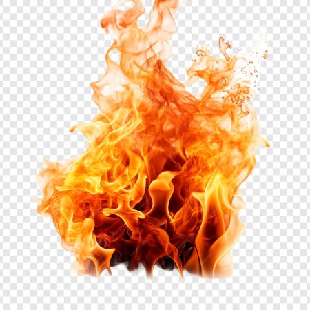 Пламя на прозрачном фоне