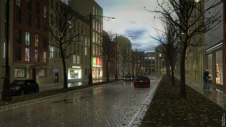 City street at night