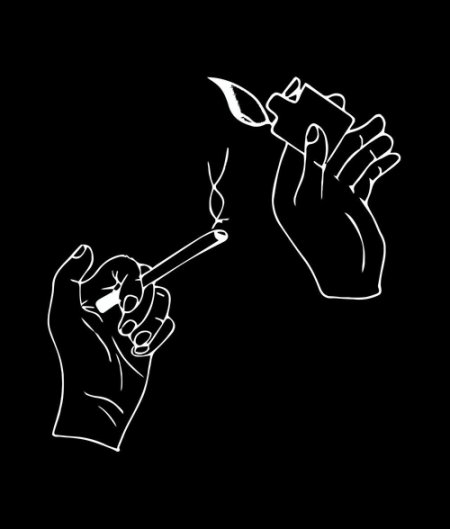 Рука с сигаретой рисунок