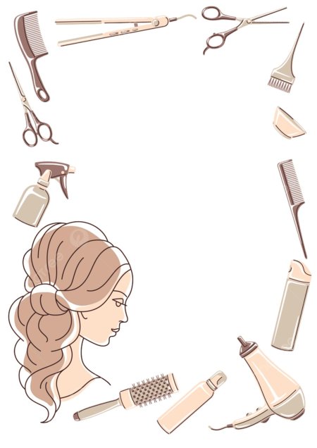 Инструменты парикмахера на прозрачном фоне