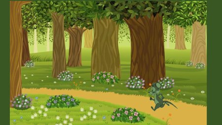 Лес и тропинка из мультика