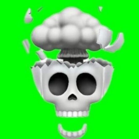 Череп для эдита на зеленом фоне