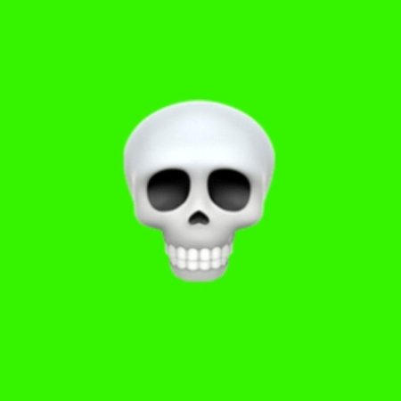 Смайлик черепа на зеленом фоне