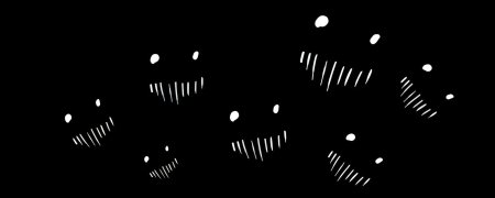 Зловещая улыбка на черном фоне