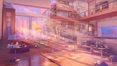 Аниме фон комната