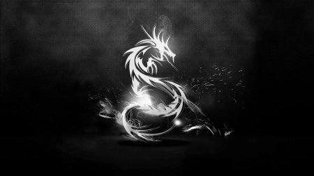 Черный дракон на черном фоне