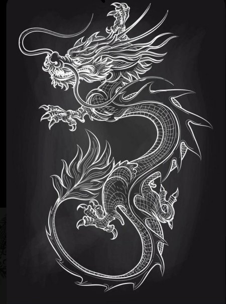Китайский дракон эскиз