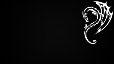 Черный дракон на черном фоне