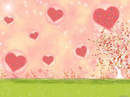 Красивый фон с сердечками