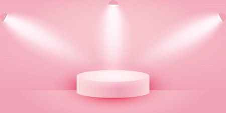 Розовый фон с подиумом