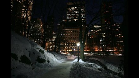 Нью Йорк зима ночь
