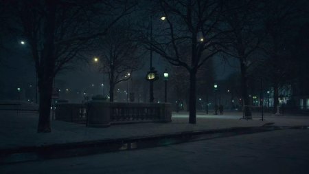 Темная улица зимой