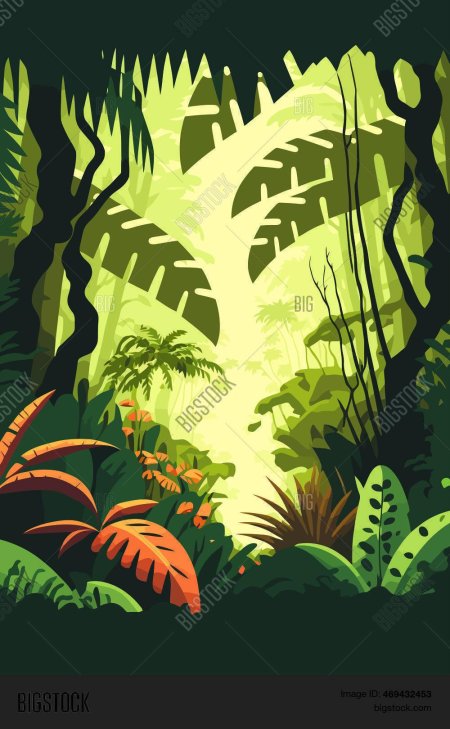 Пейзаж джунгли рисунок