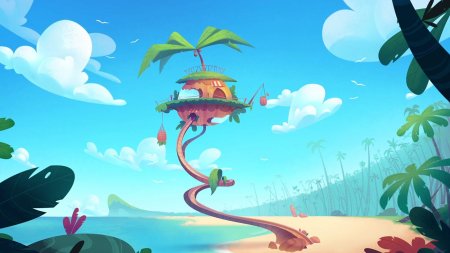 Тропический мультяшный фон