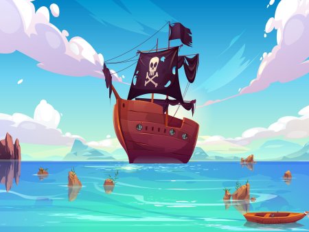 Пиратский корабль мультяшный