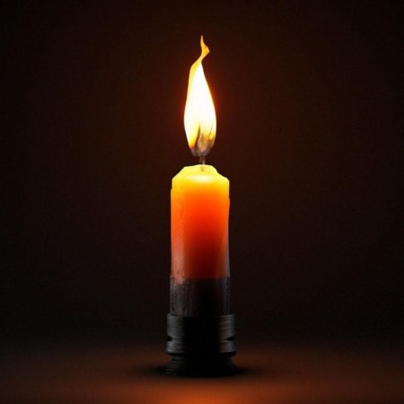 Горящая свеча на черном