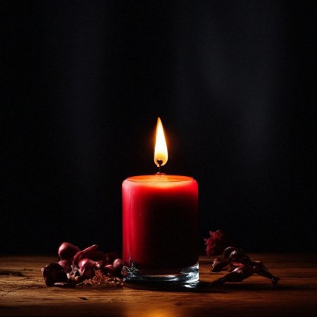 Черный фон со свечой